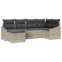Set de Comedor de Jardín de 6 Piezas con Cojines Ratán Poliéster Gris Claro by , Outdoor sofas - Ref: Foro24-3355461, Price: ...