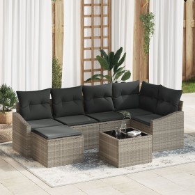 Conjunto de Comedor de Jardín de 7 Piezas con Cojines de Ratán Gris by , Outdoor sofas - Ref: Foro24-3355471, Price: 493,58 €...