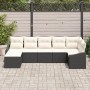 Juego de Comedor de Jardín de 7 Piezas con Cojines Negros de Poliratán by , Outdoor sofas - Ref: Foro24-3355476, Price: 447,9...