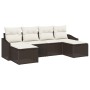 Conjunto de Comedor de Jardín de 6 Piezas con Cojines Ratán Poliéster Marrón by , Outdoor sofas - Ref: Foro24-3355497, Price:...