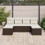 Conjunto de Comedor de Jardín de 6 Piezas con Cojines Ratán Poliéster Marrón by , Outdoor sofas - Ref: Foro24-3355497, Price:...
