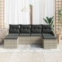 Conjunto de Comedor de Jardín de 6 Piezas con Cojines Poliratán Gris Claro by , Outdoor sofas - Ref: Foro24-3355501, Price: 3...