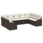Conjunto de Comedor de Jardín de 9 Piezas con Cojines Ratán Marrón by , Outdoor sofas - Ref: Foro24-3355547, Price: 629,50 €,...