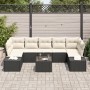 Conjunto de Sofá de Jardín de 8 Piezas con Cojines de Poliratán Negro by , Outdoor sofas - Ref: Foro24-3355646, Price: 539,88...