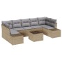 Juego de Sofás de Jardín de 8 Piezas con Cojines Beige en Ratán Sintético by , Outdoor sofas - Ref: Foro24-3355649, Price: 57...