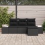 Juego de Sofá de Jardín de 4 Piezas con Cojines Negro Poliratán by , Outdoor sofas - Ref: Foro24-3355682, Price: 313,22 €, Di...