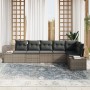 Conjunto de Sofá de Jardín de 6 Piezas con Cojines Gris Poliratán | Foro24.es | Tu tienda online para hogar, jardín y más Foro24.es