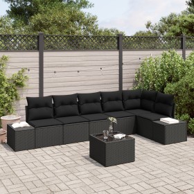 Juego de Sofá de Jardín de 7 Piezas con Cojines Beige de Poliratán by , Outdoor sofas - Ref: Foro24-3355762, Price: 499,17 €,...