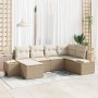 Juego de Sofá de Jardín de 6 Piezas con Cojines Beige Poliratán by , Outdoor sofas - Ref: Foro24-3355800, Price: 480,73 €, Di...