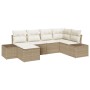 Juego de Sofá de Jardín de 6 Piezas con Cojines Beige Poliratán by , Outdoor sofas - Ref: Foro24-3355800, Price: 480,73 €, Di...