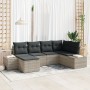 Conjunto de Sofá de Jardín de 6 Piezas con Cojines Gris Claro Poliratán by , Outdoor sofas - Ref: Foro24-3355801, Price: 465,...