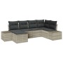 Conjunto de Sofá de Jardín de 6 Piezas con Cojines Gris Claro Poliratán by , Outdoor sofas - Ref: Foro24-3355801, Price: 465,...