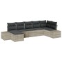 Conjunto de Sofá de Jardín de 7 Piezas con Cojines Gris Claro Ratán Polímero by , Outdoor sofas - Ref: Foro24-3355821, Price:...
