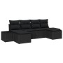 Juego de sofá de jardín de 6 piezas con cojines de ratán polivalente negro von , Outdoor-Sofas - Ref: Foro24-3355842, Preis: ...