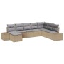 Juego de Sofá de Jardín de 8 Piezas con Cojines Beige Ratán Poliéster by , Outdoor sofas - Ref: Foro24-3355849, Price: 562,42...
