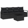 Conjunto de sofá de jardín 5 pcs Negro 55 x 55 x 37 cm