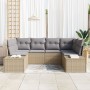 Juego de Sofás de Jardín de 6 Piezas con Cojines Beige de Ratán Poliéster by , Outdoor sofas - Ref: Foro24-3355869, Price: 48...