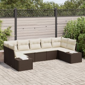 Juego de Sofá de Jardín de 7 piezas con Cojines Marrón Poliratán by , Outdoor sofas - Ref: Foro24-3355877, Price: 527,29 €, D...
