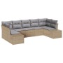Set de Sofá de Jardín de 7 Piezas con Cojines Beige Ratán von , Outdoor-Sofas - Ref: Foro24-3355879, Preis: 522,53 €, Rabatt: %