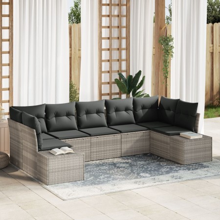 Juego de Sofá de Jardín de 7 Piezas con Cojines Gris Claro de Ratán Poliéster by , Outdoor sofas - Ref: Foro24-3355881, Price...
