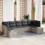 Juego de Sofá de Jardín de 7 Piezas con Cojines Gris Claro de Ratán Poliéster by , Outdoor sofas - Ref: Foro24-3355881, Price...