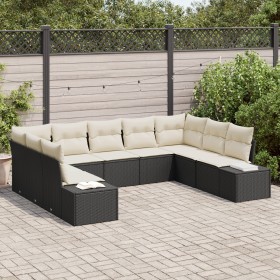 Juego de Sofá de Jardín de 9 Piezas con Cojines en Negro y Poliratán by , Outdoor sofas - Ref: Foro24-3355886, Price: 596,22 ...