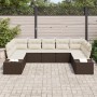 Juego de sofá de jardín de 9 piezas con almohadas Ratán polímero marrón | Foro24.es | Tu tienda online para hogar, jardín y más Foro24.es