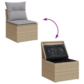 Conjunto de Sofá de Jardín de 9 Piezas con Cojines Beige Ratán Poliéster von , Outdoor-Sofas - Ref: Foro24-3355889, Preis: 65...