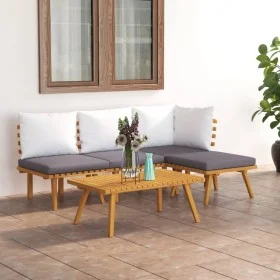 Garden furniture 5 pieces with cushions solid acacia wood by vidaXL, Garden sets - Ref: Foro24-3087002, Price: 349,53 €, Disc...