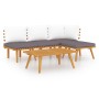 Garden furniture 5 pieces with cushions solid acacia wood by vidaXL, Garden sets - Ref: Foro24-3087002, Price: 355,79 €, Disc...