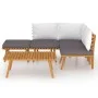 Muebles de jardín 5 piezas con cojines madera maciza de acacia de vidaXL, Conjuntos de jardín - Ref: Foro24-3087002, Precio: ...