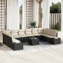 Juego de Sofás de Jardín de 10 Piezas con Cojines Marrón Poliratán by , Outdoor sofas - Ref: Foro24-3355916, Price: 687,84 €,...