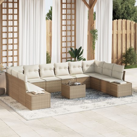 Conjunto de Sofás de Jardín de 11 Piezas con Cojines Marrón Poliratán by , Outdoor sofas - Ref: Foro24-3355920, Price: 744,92...
