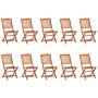 Set de comedor de jardín 11 piezas madera maciza de acacia de vidaXL, Conjuntos de jardín - Ref: Foro24-3086977, Precio: 718,...