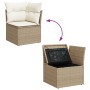 Conjunto de Sofás de Jardín de 11 Piezas con Cojines Beige, Sofá de Jardín de 2 Asientos con Almacenamiento y Cojines Beige d...