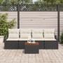 Juego de Sofá de Jardín de 5 Piezas con Cojines Negros de Ratán y Poliéster by , Outdoor sofas - Ref: Foro24-3356430, Price: ...