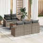Conjunto de Sofás de Jardín de 6 Piezas con Cojines Gris Ratán de Polietileno Acacia by , Outdoor sofas - Ref: Foro24-3356438...