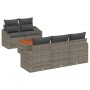 Conjunto de Sofás de Jardín de 6 Piezas con Cojines Gris Ratán de Polietileno Acacia by , Outdoor sofas - Ref: Foro24-3356438...