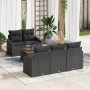 Juego de Sofá de Jardín de 6 Piezas con Cojines Negro Poliratán Acacia von , Outdoor-Sofas - Ref: Foro24-3356441, Preis: 465,...