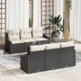 Juego de Sofá de Jardín de 7 Piezas con Cojines Negro Poliratán Acacia by , Outdoor sofas - Ref: Foro24-3356444, Price: 499,7...