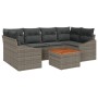 Juego de sofás de jardín de 7 piezas con cojines gris poliratán acacia von , Outdoor-Sofas - Ref: Foro24-3356452, Preis: 472,...