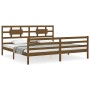 Honey brown solid wood bed frame and headboard 200x200 cm by vidaXL, Beds and slatted bases - Ref: Foro24-3194464, Price: 176...
