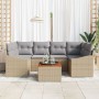 Juego de Sofás de Jardín de 7 Piezas con Cojines Beige Ratán Poliéster Acacia | Foro24.es | Tu tienda online para hogar, jardín y más Foro24.es