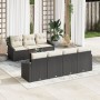 Conjunto de Sofá de Jardín de 8 Piezas con Cojines Negros de Polirratán Acacia | Foro24.es | Tu tienda online para hogar, jardín y más Foro24.es