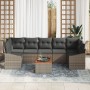 Juego de Sofá de Jardín de 8 Piezas con Cojines Gris Poliratán Acacia von , Outdoor-Sofas - Ref: Foro24-3356466, Preis: 513,8...