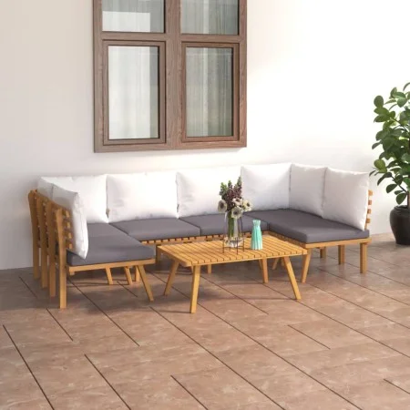 Garden furniture 7 pieces with cushions solid acacia wood by vidaXL, Garden sets - Ref: Foro24-3087024, Price: 536,47 €, Disc...