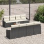 Conjunto de Sofá de Jardín de 7 piezas con Cojines Negro Poliratán Acacia by , Outdoor sofas - Ref: Foro24-3356472, Price: 45...