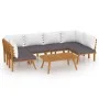Garden furniture 7 pieces with cushions solid acacia wood by vidaXL, Garden sets - Ref: Foro24-3087024, Price: 536,47 €, Disc...