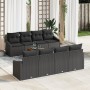 Conjunto de sofá de jardín de 7 piezas con cojines negro de poliratán de acacia by , Outdoor sofas - Ref: Foro24-3356476, Pri...