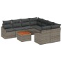 Sofá de jardín de 9 piezas con cojines gris ratán poliéster acacia by , Outdoor sofas - Ref: Foro24-3356480, Price: 587,10 €,...